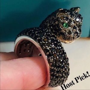 SONIA BITTON Platinum Panther Ring Size 6 RARE NEW